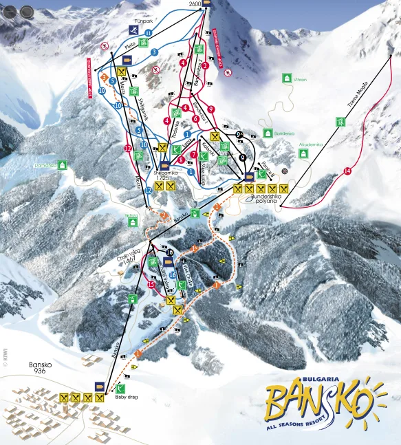 Bansko ski runs map